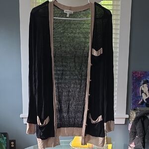 Monteau Black and Tan Cardigan